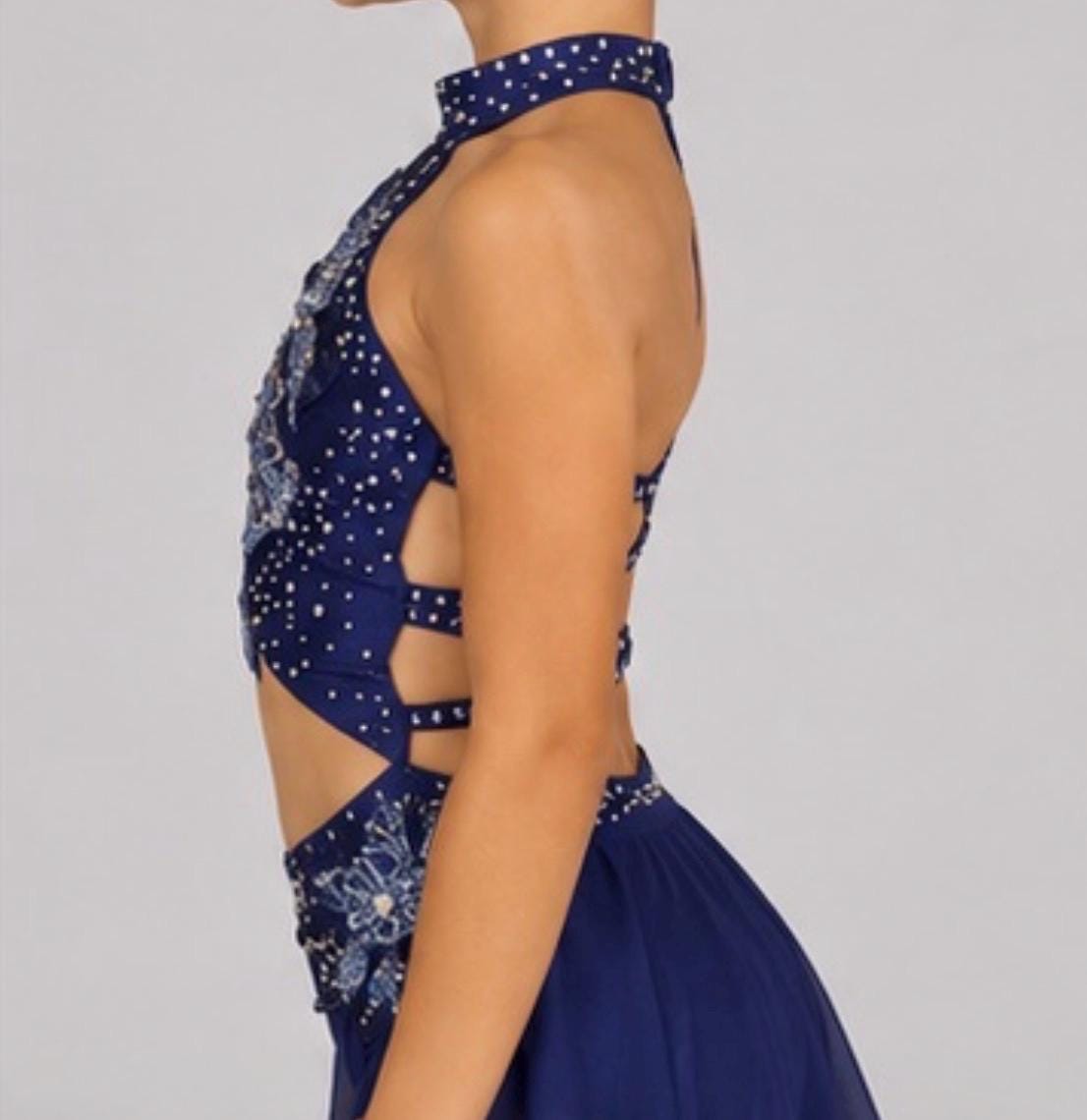 Starlit Petals - Navy Blue Lyrical Costume, Size 7/8