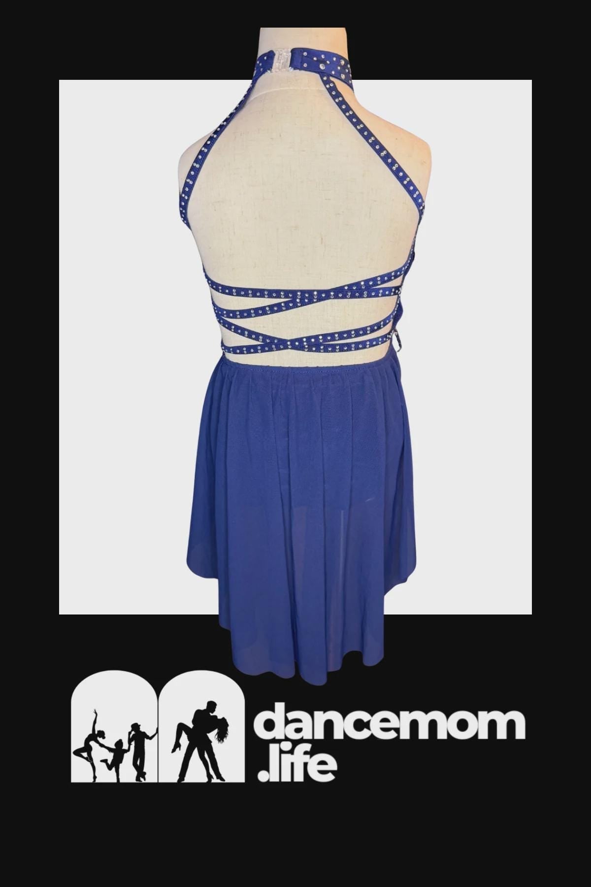 Starlit Petals - Navy Blue Lyrical Costume, Size 7/8