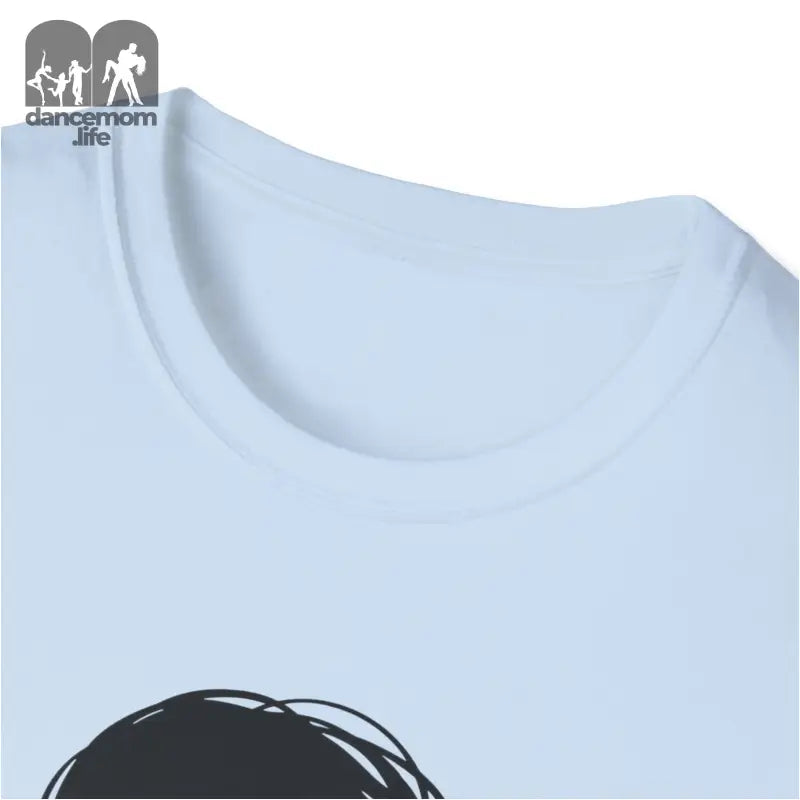 White t-shirt with a partial black graphic design visible at the bottom.