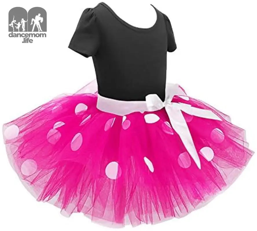 Toddler Baby Girls' Polka Dots Tutu Pokda Dots Dresses Fancy Dance Cosplay Party Dress up with Ears Headband