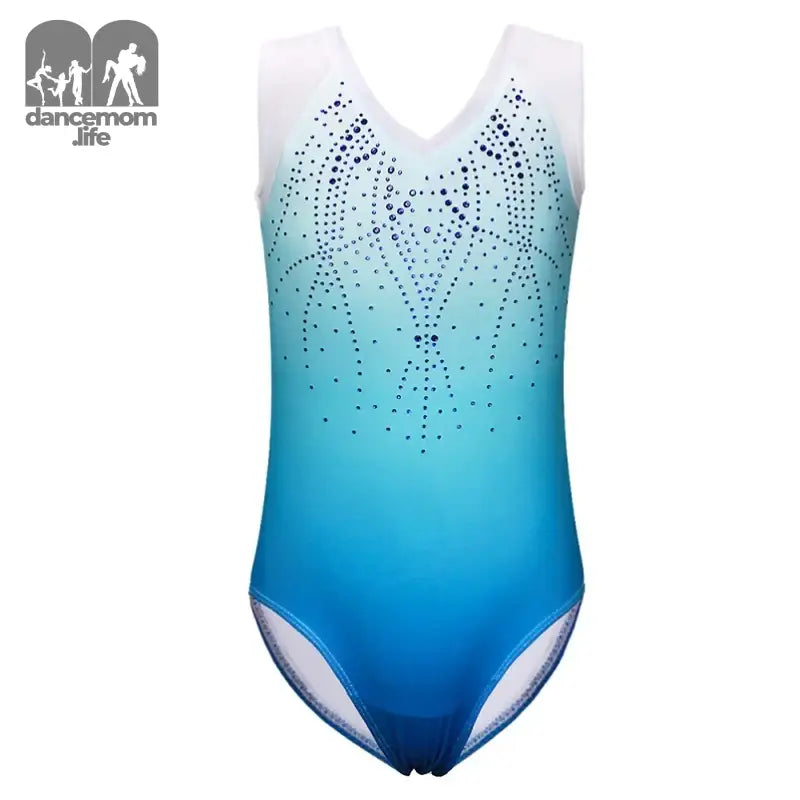 Blue ombre gymnastics leotard.