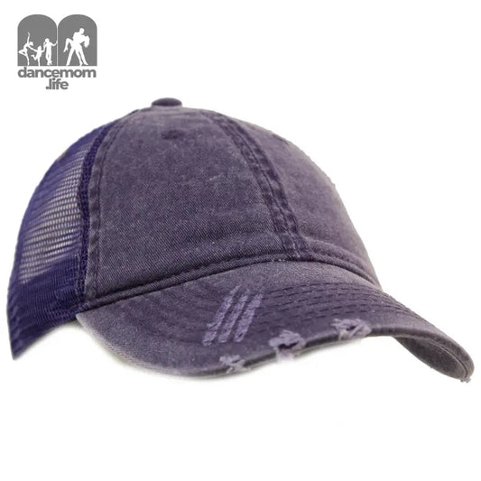 Unisex Distressed Low Profile Trucker Mesh Summer Baseball Sun Cap Hat Purple