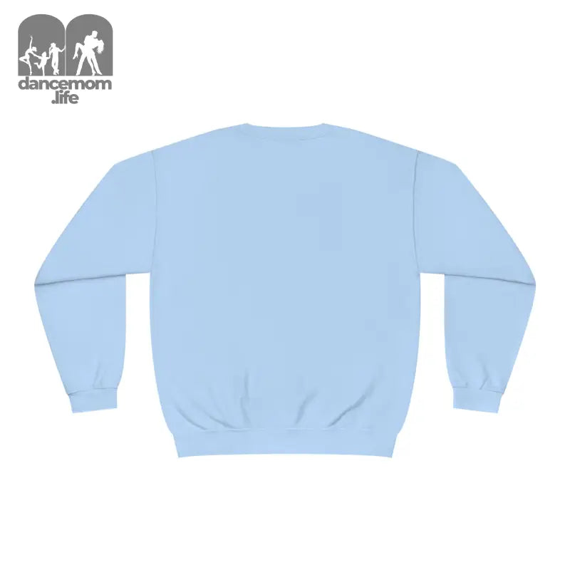 Light blue crewneck sweatshirt with long sleeves.