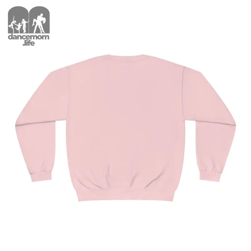 Pink crewneck sweatshirt with long sleeves.